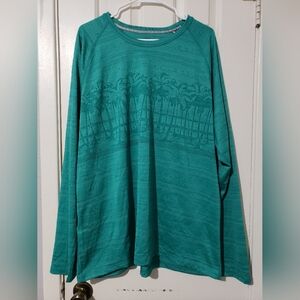 Tommy Bahama Men’s Island Zone Palm Blvd Long Sleeve Crewneck Shirt Green Sz XXL